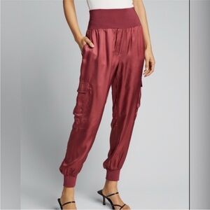 by cinq a sept - satin “Giles” cargo jogger pant in Pink Sapphire - Size m